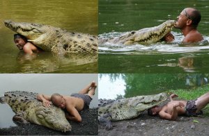 A surpreendente amizade entre um homem e um crocodilo