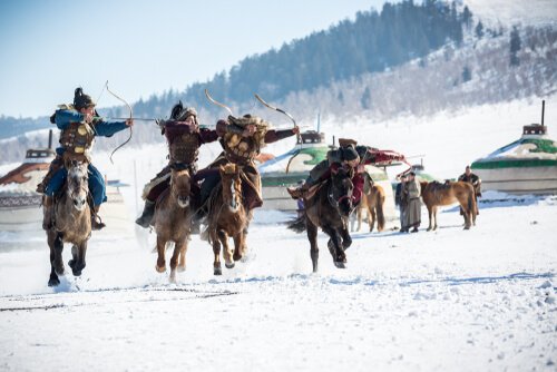 Cavaleiros na Mongólia