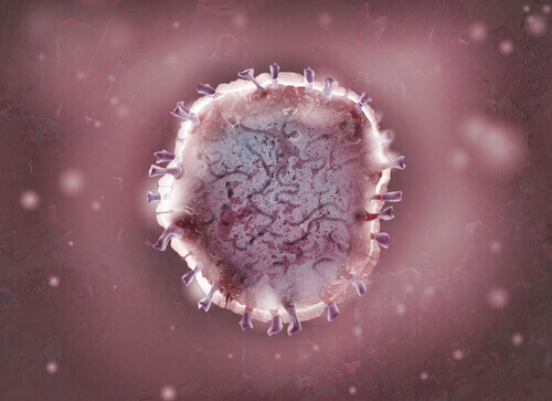 Ilustração 3D do coronavírus.