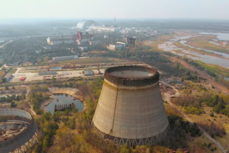 Uma vista panorâmica de Chernobyl.