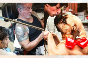 Sylvester Stallone substitui tatuagem da parceira pela do cachorro